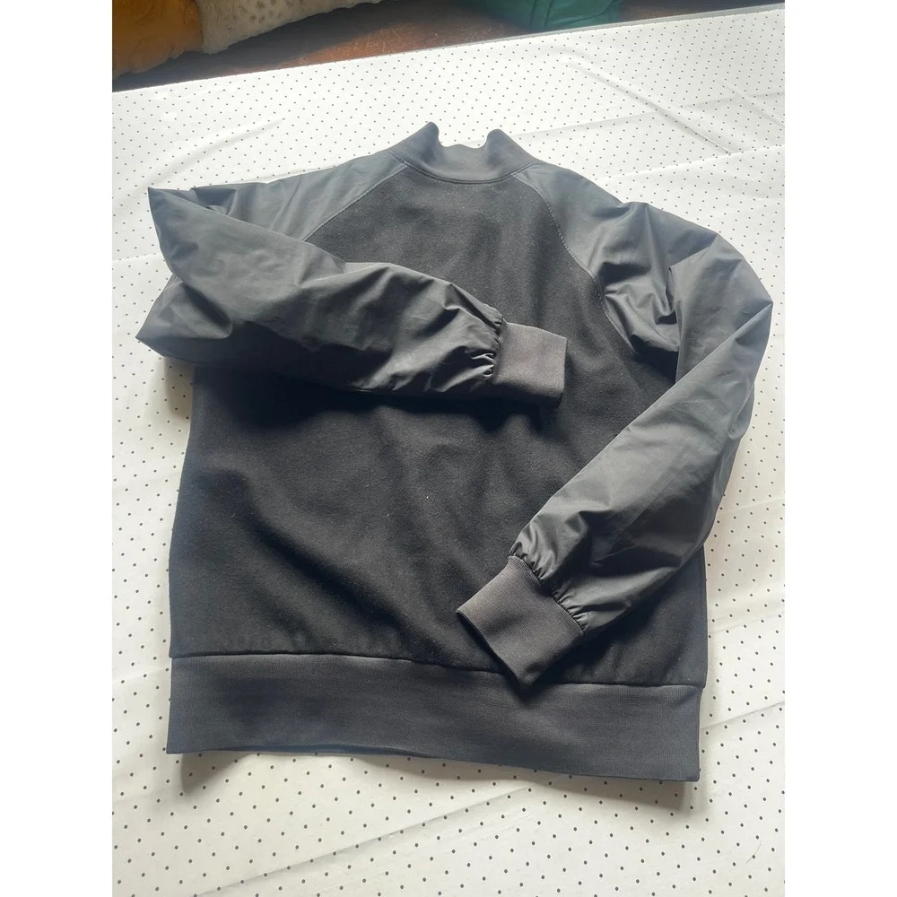 Nike Sportswear Mens Wool Blend Varsity Bomber Jacket Black Snap Front Medium